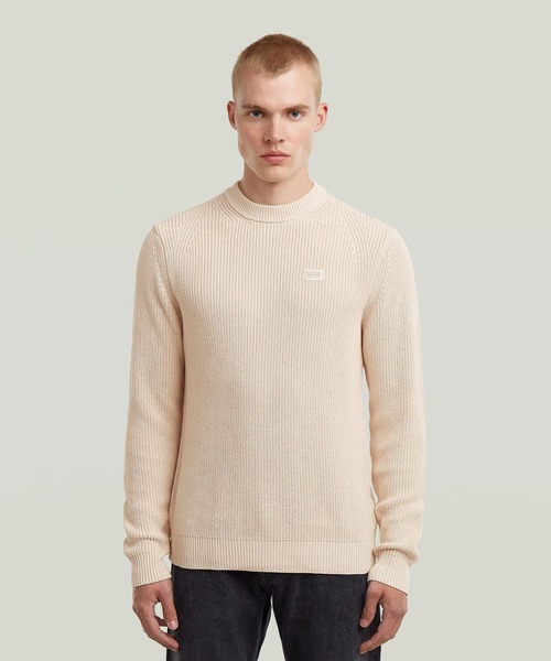 セール】PULLOVER KNITTED SWEATER/ベーシックデザインモックネック 