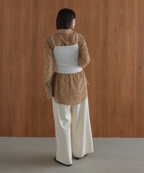 Bou Jeloud（ブージュルード）の「フェザーライクシアーシャツ（シャツ/ブラウス・レディース・オフホワイト/ブラック/ベージュ・FREE）」の18枚目の写真