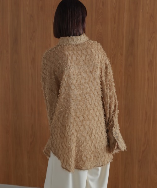 Bou Jeloud（ブージュルード）の「フェザーライクシアーシャツ（シャツ/ブラウス・レディース・オフホワイト/ブラック/ベージュ・FREE）」の19枚目の写真