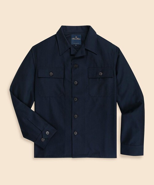 BROOKS BROTHERS(ブルックスブラザーズ)の「コットン/ウール リップストップ シャツジャケット(その他アウター・メンズ・ネイビー/ベージュ/オリーブ・LARGE/MEDIUM/SMALL)」の3枚目の写真