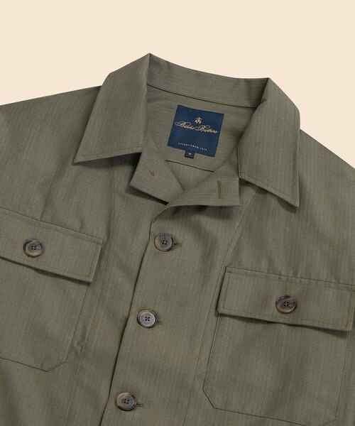 BROOKS BROTHERS(ブルックスブラザーズ)の「コットン/ウール リップストップ シャツジャケット(その他アウター・メンズ・ネイビー/ベージュ/オリーブ・LARGE/MEDIUM/SMALL)」の6枚目の写真