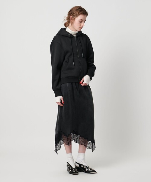 ASTRAET（アストラット）の「＜ASTRAET＞ダンボール ジップパーカー（パーカー・レディース・ブラック/オフホワイト・FREE）」の4枚目の写真