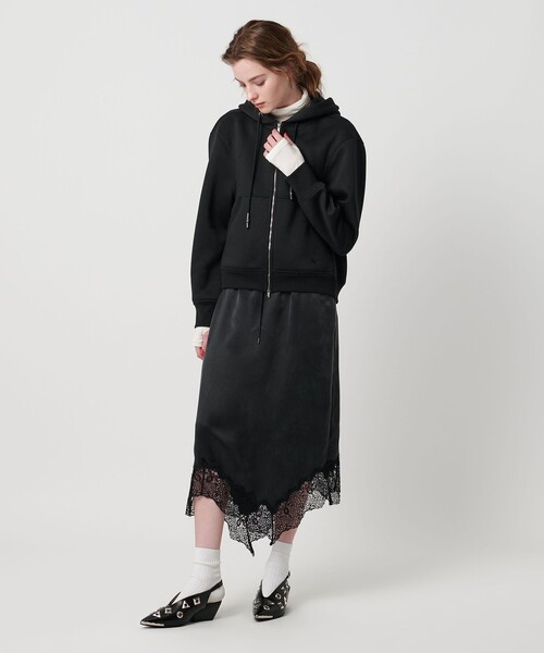 ASTRAET（アストラット）の「＜ASTRAET＞ダンボール ジップパーカー（パーカー・レディース・ブラック/オフホワイト・FREE）」の5枚目の写真