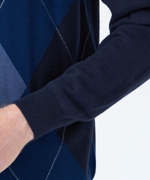 MACKINTOSH PHILOSOPHY（ﾏｯｷﾝﾄｯｼｭ ﾌｨﾛｿﾌｨｰ）の「ビッグアーガイル クルーネックプルオーバーニット（ニット/セーター・メンズ・ブルー系その他7/ブラウン系その他6・38/40）」の8枚目の写真