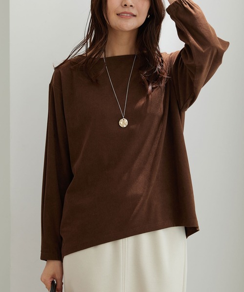 BELLUNA PLUS(ベルーナ)の「ふんわりコーデュロイ素材プルオーバー(Tシャツ/カットソー・レディース・チャコール/アイボリー/ブラウン・MEDIUM/X-LARGE/LARGE)」の10枚目の写真