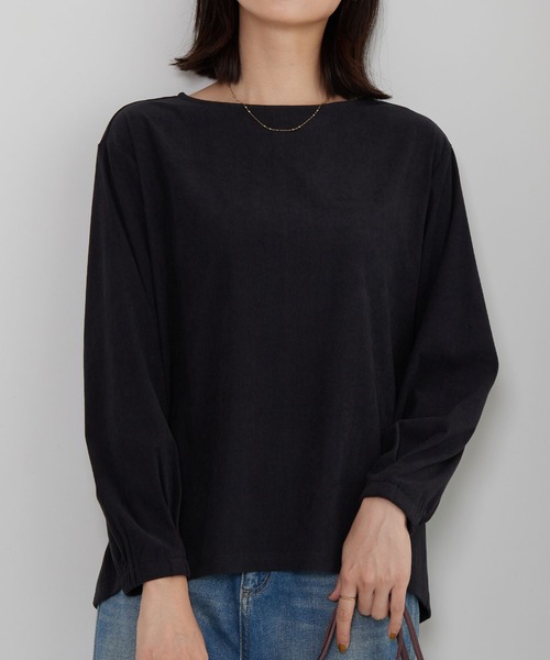 BELLUNA PLUS(ベルーナ)の「ふんわりコーデュロイ素材プルオーバー(Tシャツ/カットソー・レディース・チャコール/アイボリー/ブラウン・MEDIUM/X-LARGE/LARGE)」の14枚目の写真