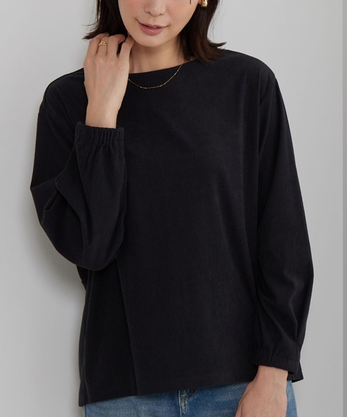 BELLUNA PLUS(ベルーナ)の「ふんわりコーデュロイ素材プルオーバー(Tシャツ/カットソー・レディース・チャコール/アイボリー/ブラウン・MEDIUM/X-LARGE/LARGE)」の15枚目の写真