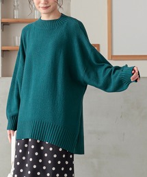 カノコ編みハイネックニット