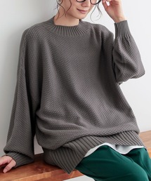 カナ　Cニット グレー セール】【cussil/クシル】ローゲージメッシュモヘアタッチニット