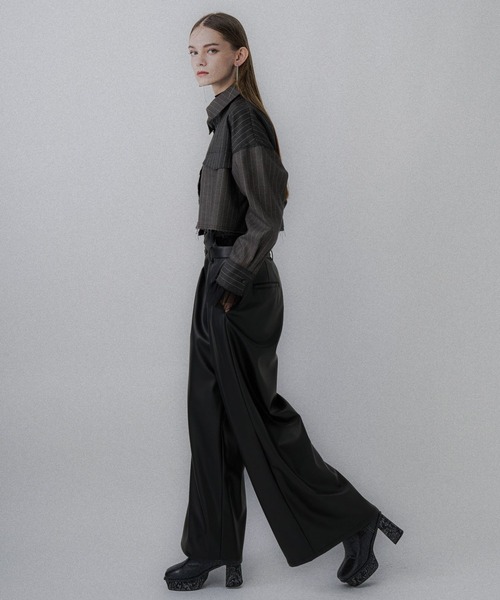 HARE（ハレ）の「サイコウチクショートシャツ(HARE)（シャツ/ブラウス・レディース・ネイビー/グレー・FREE）」の6枚目の写真