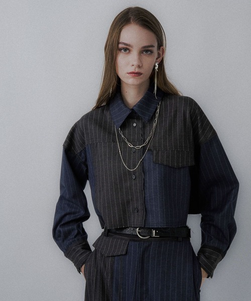 HARE（ハレ）の「サイコウチクショートシャツ(HARE)（シャツ/ブラウス・レディース・ネイビー/グレー・FREE）」の12枚目の写真