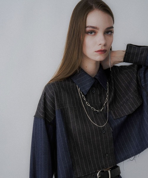 HARE（ハレ）の「サイコウチクショートシャツ(HARE)（シャツ/ブラウス・レディース・ネイビー/グレー・FREE）」の14枚目の写真