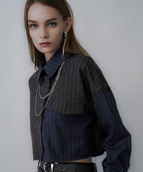 HARE（ハレ）の「サイコウチクショートシャツ(HARE)（シャツ/ブラウス・レディース・ネイビー/グレー・FREE）」の18枚目の写真