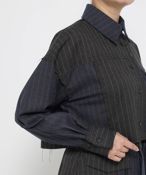 HARE（ハレ）の「サイコウチクショートシャツ(HARE)（シャツ/ブラウス・レディース・ネイビー/グレー・FREE）」の17枚目の写真