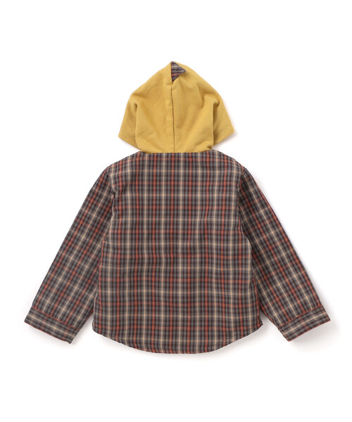 SLAP SLIP（スラップスリップ）の「【リバーシブル】ツンツン恐竜トサカフード付きチェックボアジャケット(80~130cm)（ブルゾン・キッズ・グリーン系その他/ベージュ系その他・110cm/130cm/90cm/80ｃｍ/100cm/120cm）」の15枚目の写真