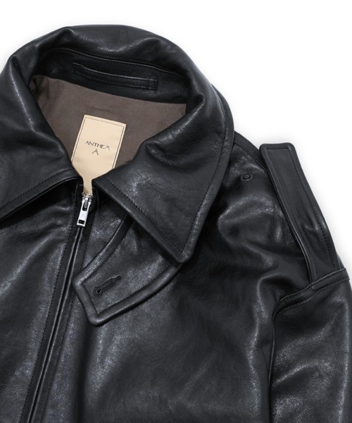ANTHEM A】 LAMB LEATHER MILITARY BLOUSON（ライダースジャケット