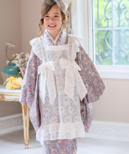 セール】レースエプロン着物ワンピース キッズ（着物）｜Catherine