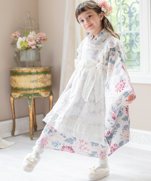 レースエプロン着物ワンピース キッズ（着物）｜Catherine Cottage