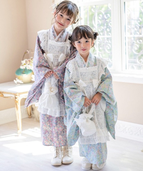 セール】レースエプロン着物ワンピース キッズ（着物）｜Catherine