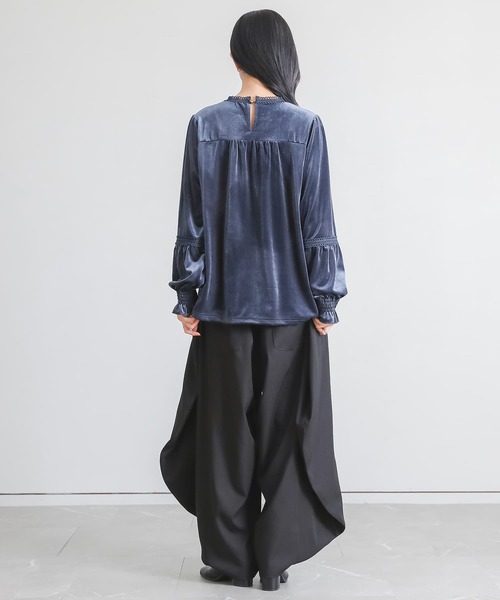 somari imagination（ソマリ イマジネーション）の「『レースベロアブラウス』（シャツ/ブラウス・レディース・チャコール/ブルー・2/1）」の8枚目の写真