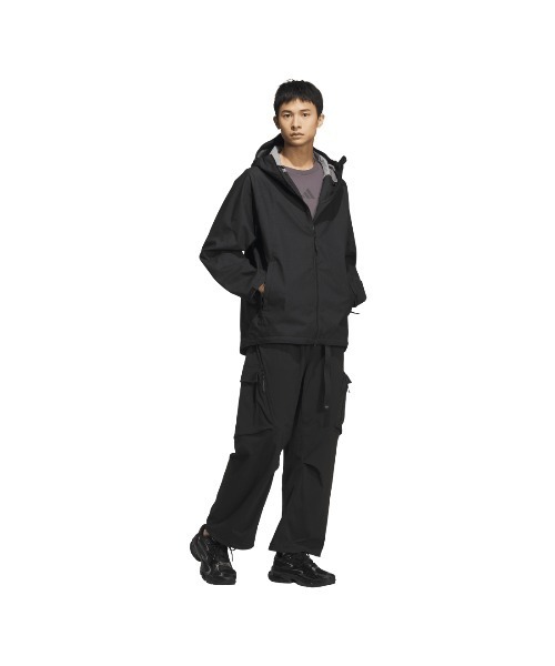 adidas（アディダス）の「アディダス adidas シティエスケープ ルーズフィット デニム 2レイヤー ウーブン パーカー ジャケット（マウンテンパーカー・メンズ・ブラック/ネイビー・S/M/3L/L/LL）」の3枚目の写真