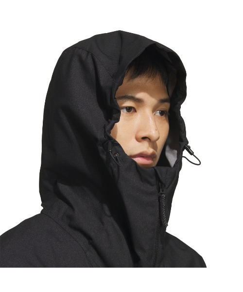 adidas（アディダス）の「アディダス adidas シティエスケープ ルーズフィット デニム 2レイヤー ウーブン パーカー ジャケット（マウンテンパーカー・メンズ・ブラック/ネイビー・S/M/3L/L/LL）」の4枚目の写真