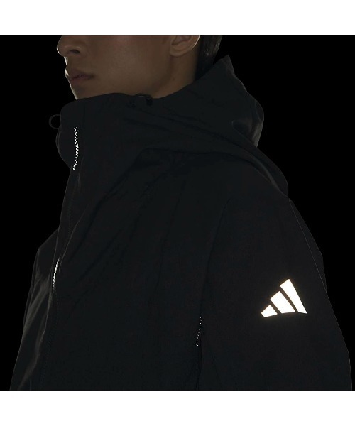 adidas（アディダス）の「アディダス adidas シティエスケープ ルーズフィット デニム 2レイヤー ウーブン パーカー ジャケット（マウンテンパーカー・メンズ・ブラック/ネイビー・S/M/3L/L/LL）」の5枚目の写真