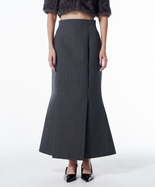 JOSE MOON(ジョゼムーン)の「TACK WOOL SKIRT/タックウールスカート(スカート・レディース・グレー/ブラック・36/38)」の3枚目の写真