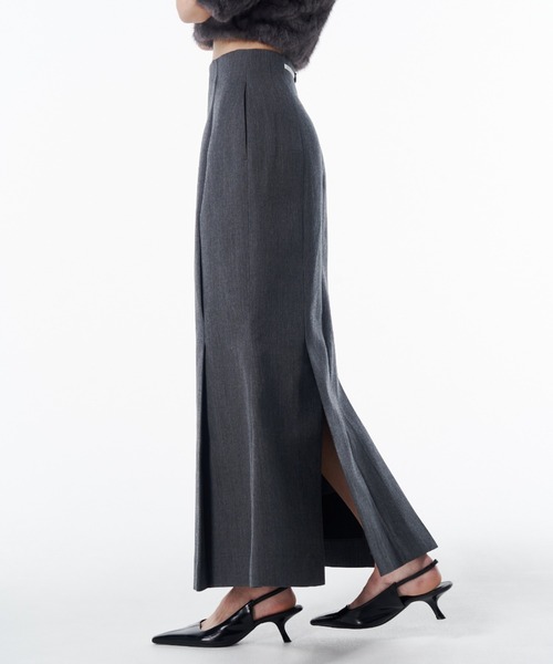 JOSE MOON(ジョゼムーン)の「TACK WOOL SKIRT/タックウールスカート(スカート・レディース・グレー/ブラック・36/38)」の5枚目の写真