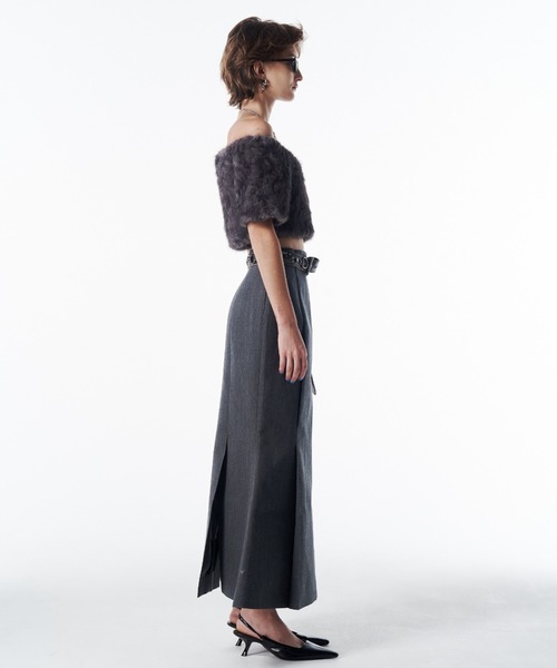 JOSE MOON ジョゼムーン　今期　デニムスカート　ブラック　38 JOSE MOON（ジョゼムーン）の「TACK WOOL SKIRT/タックウールスカート