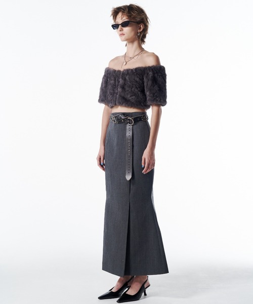 JOSE MOON(ジョゼムーン)の「TACK WOOL SKIRT/タックウールスカート(スカート・レディース・グレー/ブラック・36/38)」の9枚目の写真