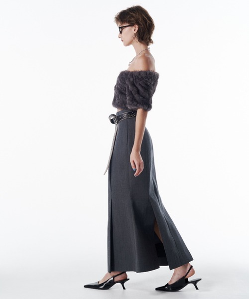 JOSE MOON(ジョゼムーン)の「TACK WOOL SKIRT/タックウールスカート(スカート・レディース・グレー/ブラック・36/38)」の13枚目の写真