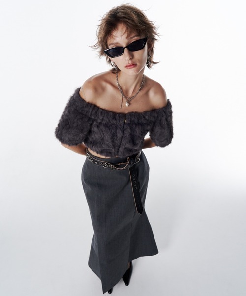 JOSE MOON(ジョゼムーン)の「TACK WOOL SKIRT/タックウールスカート(スカート・レディース・グレー/ブラック・36/38)」の14枚目の写真