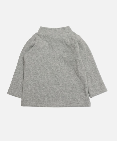 chil2(チルツー)の「裏シャギー 裏起毛 テレコ ハイネックTシャツ(Tシャツ/カットソー・キッズ・グレー/クリーム/ブラック/ブラウン・80cm/90cm/100cm/110cm/120cm/130cm/140cm/150cm)」の6枚目の写真