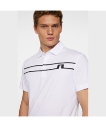 J.LINDEBERG（ジェイリンドバーグ）の「【J.LINDEBERG/GOLF】ストライプブリッジプリント半袖ポロシャツ（ポロシャツ）」