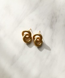 マットダブルサークルピアス