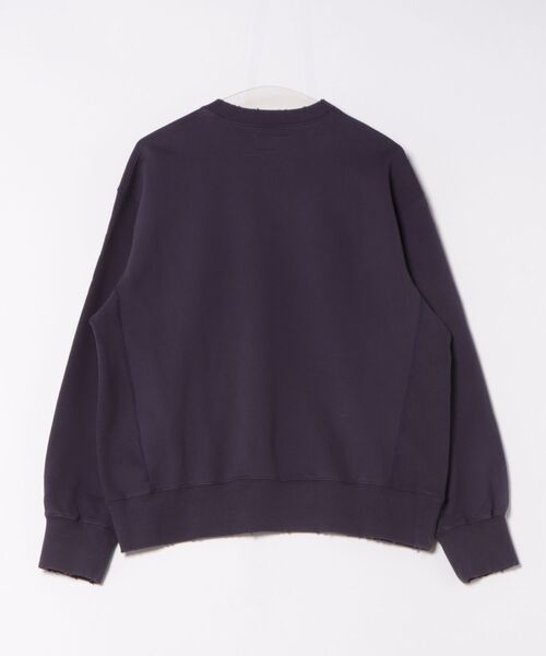 UNFRM OUTDOOR STANDARD(ユニフォームアウトドアスタンダード)の「【UNFRM OUTDOOR STANDARD:ユニフォームアウトドアスタンダード】HEAVY WEIGHT BOX CUT DAMAGE CREWNECK/ヘビーウェイトクルーネックスウェットトレーナー(スウェット・メンズ・パープル・MEDIUM/SMALL)」の3枚目の写真