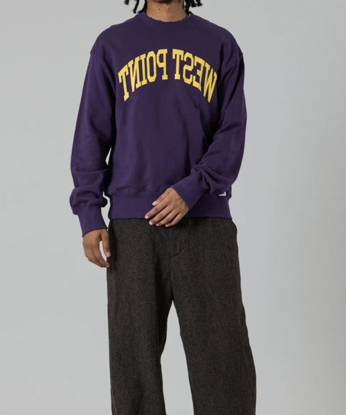 UNFRM OUTDOOR STANDARD(ユニフォームアウトドアスタンダード)の「【UNFRM OUTDOOR STANDARD:ユニフォームアウトドアスタンダード】HEAVY WEIGHT BOX CUT DAMAGE CREWNECK/ヘビーウェイトクルーネックスウェットトレーナー(スウェット・メンズ・パープル・MEDIUM/SMALL)」の4枚目の写真