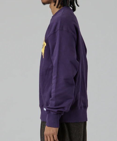 UNFRM OUTDOOR STANDARD(ユニフォームアウトドアスタンダード)の「【UNFRM OUTDOOR STANDARD:ユニフォームアウトドアスタンダード】HEAVY WEIGHT BOX CUT DAMAGE CREWNECK/ヘビーウェイトクルーネックスウェットトレーナー(スウェット・メンズ・パープル・MEDIUM/SMALL)」の7枚目の写真