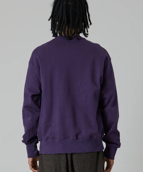 UNFRM OUTDOOR STANDARD(ユニフォームアウトドアスタンダード)の「【UNFRM OUTDOOR STANDARD:ユニフォームアウトドアスタンダード】HEAVY WEIGHT BOX CUT DAMAGE CREWNECK/ヘビーウェイトクルーネックスウェットトレーナー(スウェット・メンズ・パープル・MEDIUM/SMALL)」の9枚目の写真
