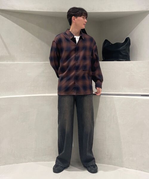 INSILENCE（インサイロンス）の「オーバーサイズ レーヨン チェックシャツ ブラウン（シャツ/ブラウス・レディース・その他・SMALL/MEDIUM/LARGE）」の11枚目の写真