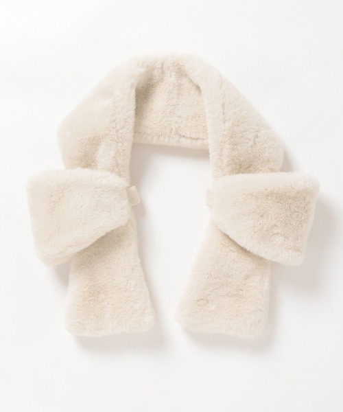 GLOBAL WORK（グローバルワーク）の「洗えるリボンティペット/603719（ネックウォーマー/スヌード・キッズ・オフホワイト/モカ・FREE）」の16枚目の写真