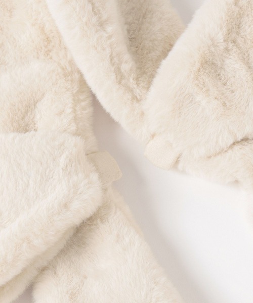 GLOBAL WORK（グローバルワーク）の「洗えるリボンティペット/603719（ネックウォーマー/スヌード・キッズ・オフホワイト/モカ・FREE）」の5枚目の写真