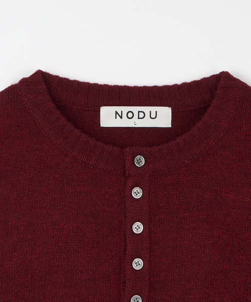 NODU（ノードユー）の「デイリープレインヘンリーネックニット[バーガンディ]（ニット/セーター・メンズ・その他・MEDIUM/LARGE）」の8枚目の写真