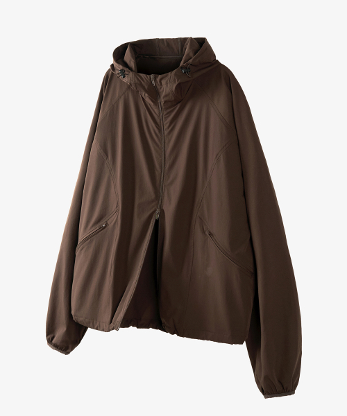 ウィンドブレーカー フードジャケット (ブラウン)
