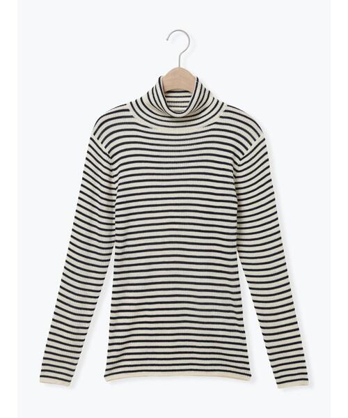 Samansa Mos2(サマンサ モスモス)の「【マシンウォッシャブル】リブタートルネックニット(ニット/セーター・レディース・オフホワイト/チャコールグレー/グレー/キナリ・F)」の3枚目の写真