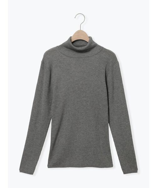 Samansa Mos2(サマンサ モスモス)の「【マシンウォッシャブル】リブタートルネックニット(ニット/セーター・レディース・オフホワイト/チャコールグレー/グレー/キナリ・F)」の4枚目の写真