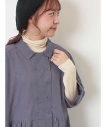 【マシンウォッシャブル】リブタートルネックニット