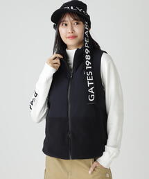 PEARLY GATES（パーリーゲイツ）の「【PEARLY GATES】フリース片面起毛　ラフ花ロゴ大柄（ベスト）」