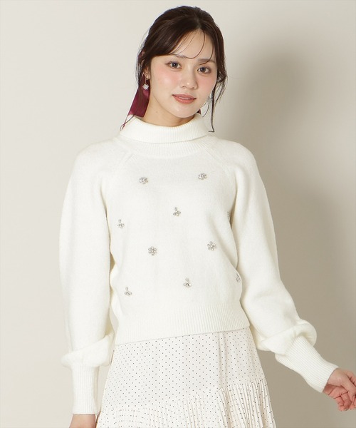 WILLSELECTION（ウィルセレクション）の「ビジューハイネックニット
